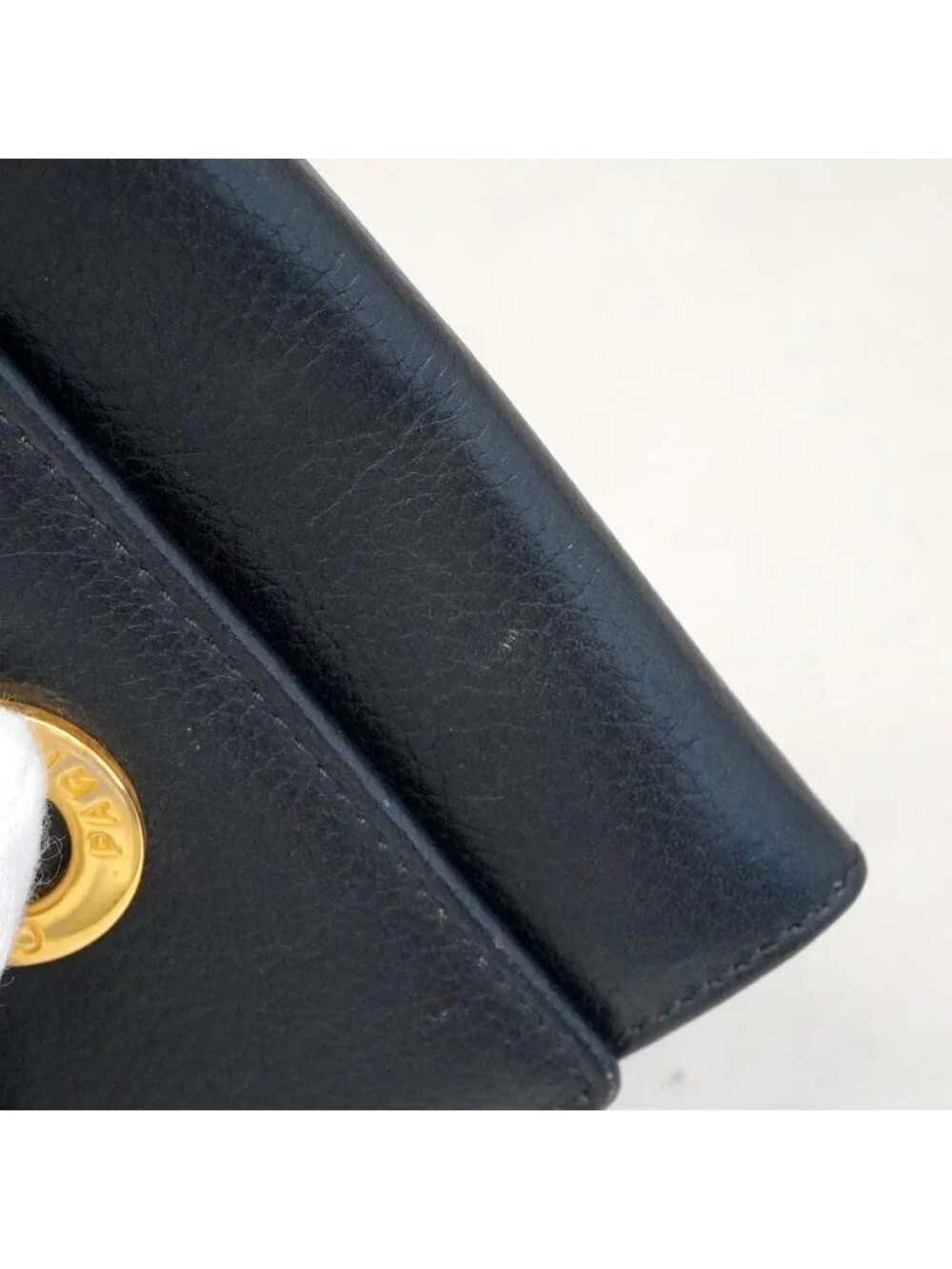 Celine Coin Purse Leather Black Gold